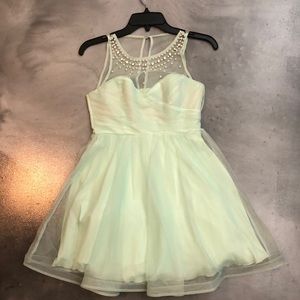 Mint colored homecoming/prom dress